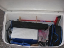 Cadac-Grill und Kühlbox an Dauerplus